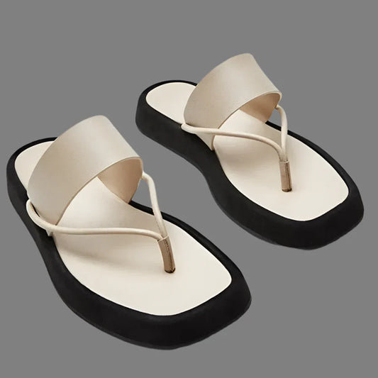 Mariani Dame Mules à semelles épaisses – Confort élégant pour les journées d'été-Sandales-PARIS FEMME