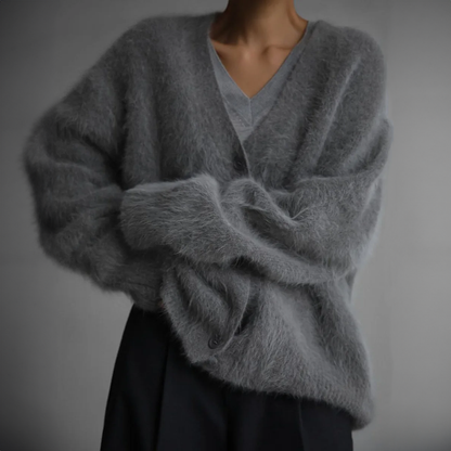 Gilet femme | Doux, aéré et ample | Encolure V, boutonnage