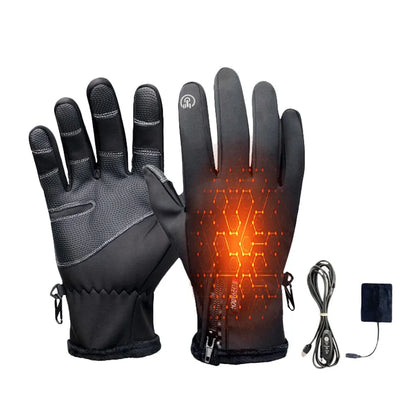Gants chauffants batterie rechargeable homme en cuir tactiles