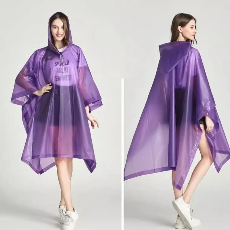 Imperméable Femme Poncho Transparent Coupe Vent Unisexe Réutilisable