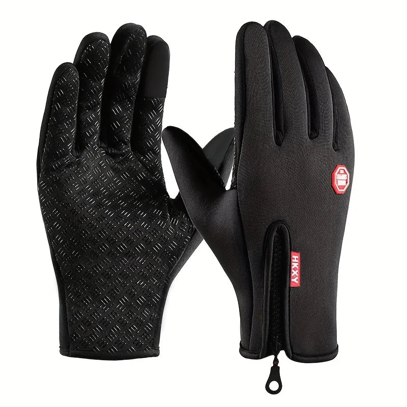 Gants chauffants électriques tactiles hiver avec doublure polaire et grip silicone