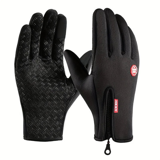 Gants chauffants électriques tactiles hiver avec doublure polaire et grip silicone