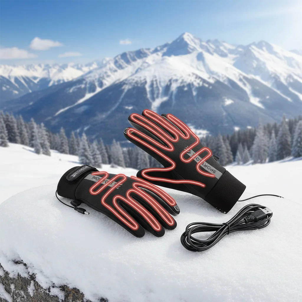 Gants chauffants batterie rechargeable tactiles avec chauffage réglable