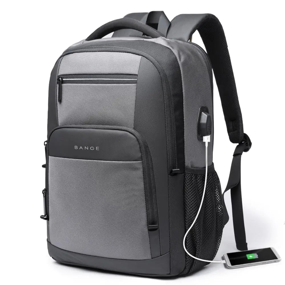 Sac à dos ordinateur imperméable USB 15 pouces avec port de charge et compartiment ordinateur