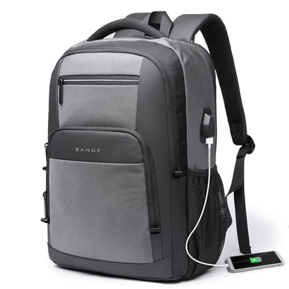 Sac à dos ordinateur imperméable USB 15 pouces avec port de charge et compartiment ordinateur