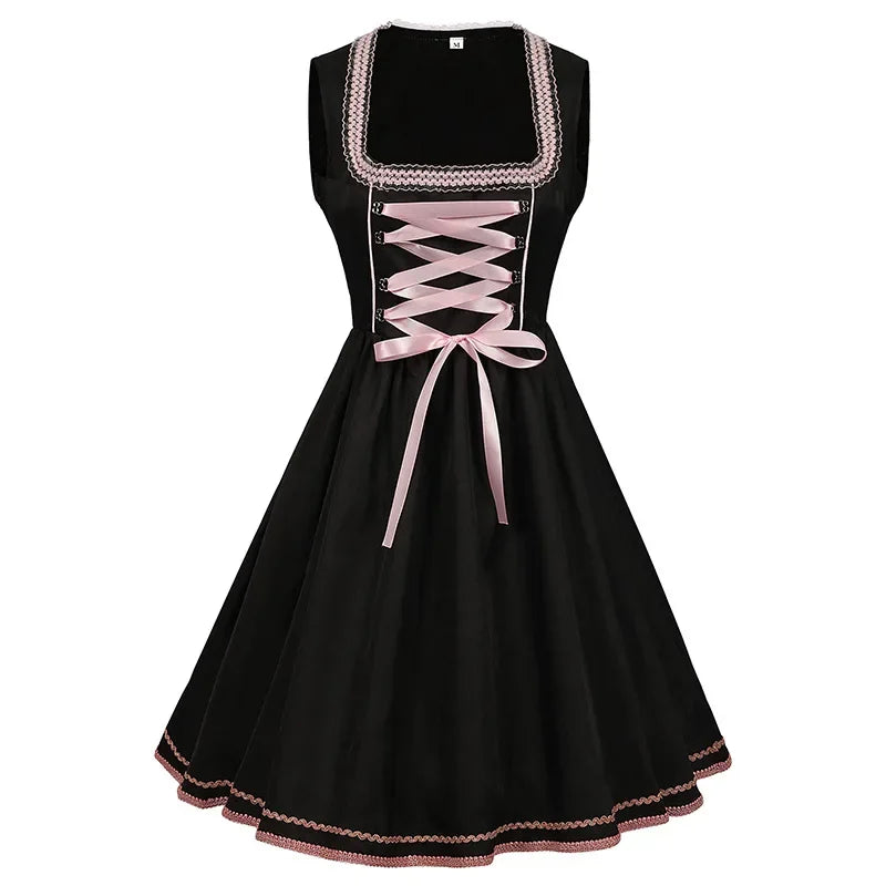 Dirndl Kleid Damen - Leichter Stoff - Elegantes Rosa - Perfekt für Oktoberfest