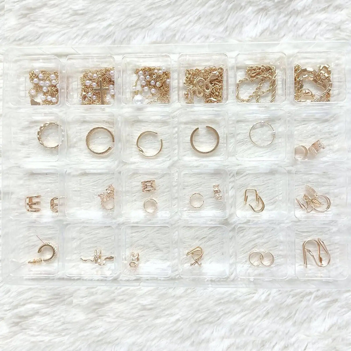 Calendrier de l'avent bijoux doré 24 jours Noël Femme Cadeau