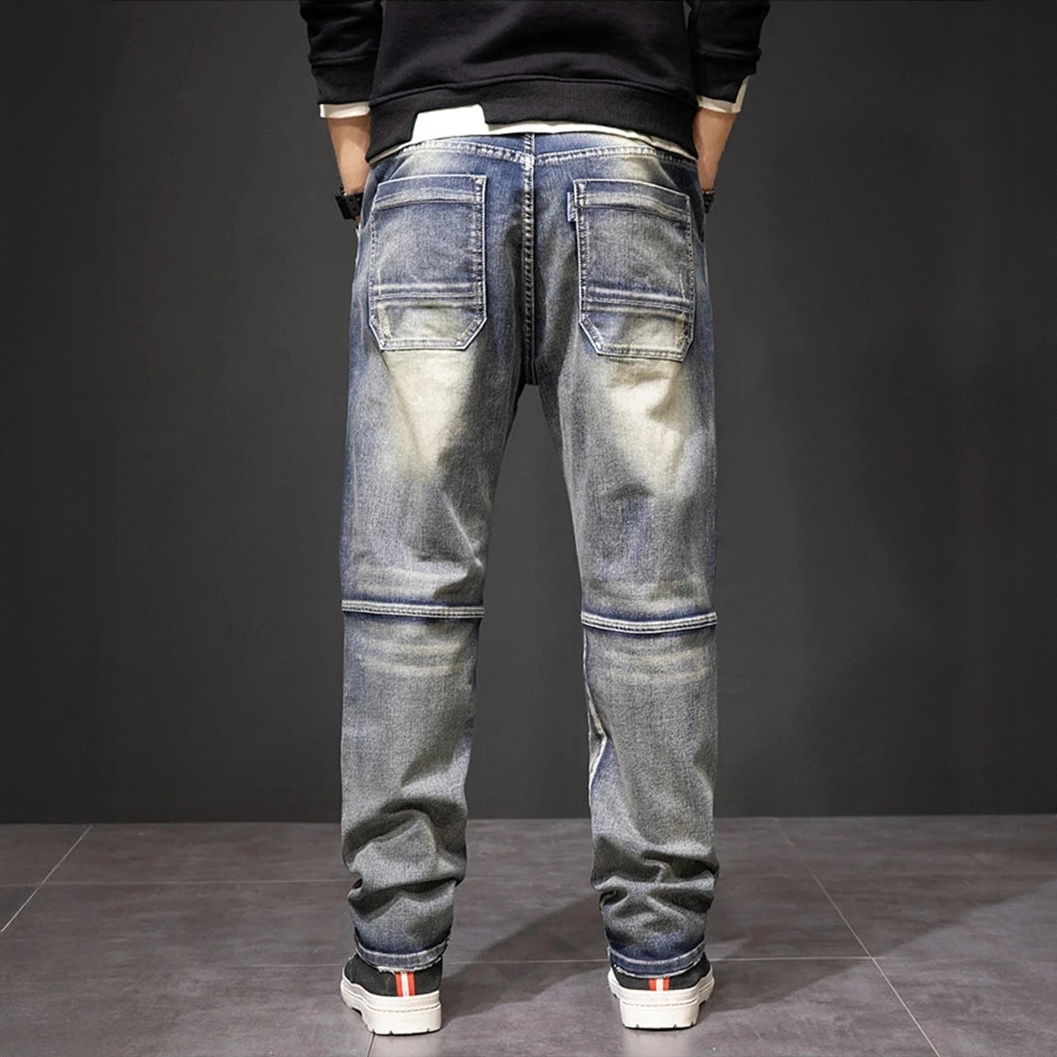 Xanthe | Jean Homme Droit Cargo Denim Délavé