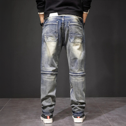 Xanthe | Jean Homme Droit Cargo Denim Délavé