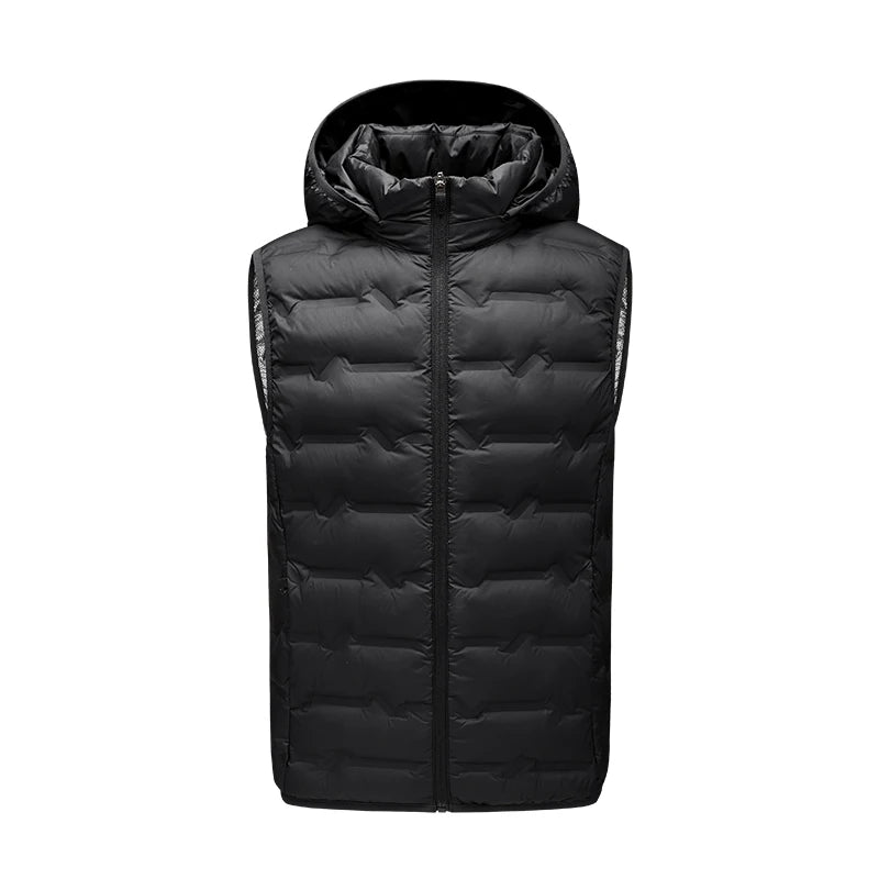 Doudoune sans manches homme imperméable avec capuche amovible, coupe vent et légère