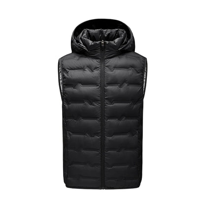 Doudoune sans manches homme imperméable avec capuche amovible, coupe vent et légère