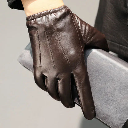 Gants hiver homme cuir peau de mouton doublure velours chaud