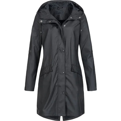 Coupe vent femme | Manteau mi-longue zippé uni automne hiver