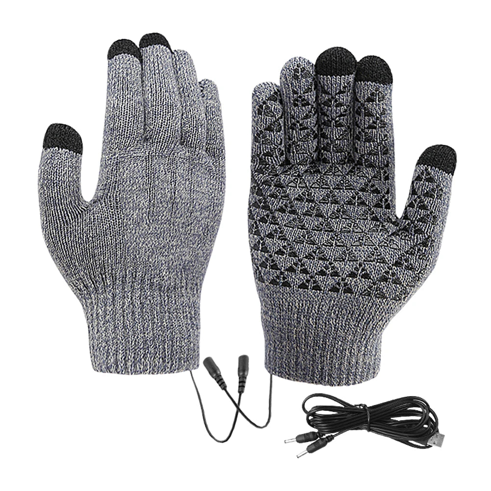 Gants chauffants USB écran tactile tricot antidérapants hiver