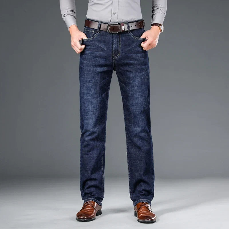Jean Classique Homme | Coupe Droite, Stretch | Bleu Noir