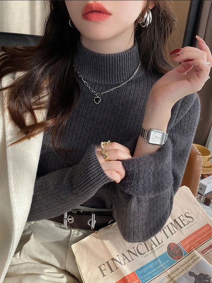 Tricot femme | Col polo, hiver, doublure thermique