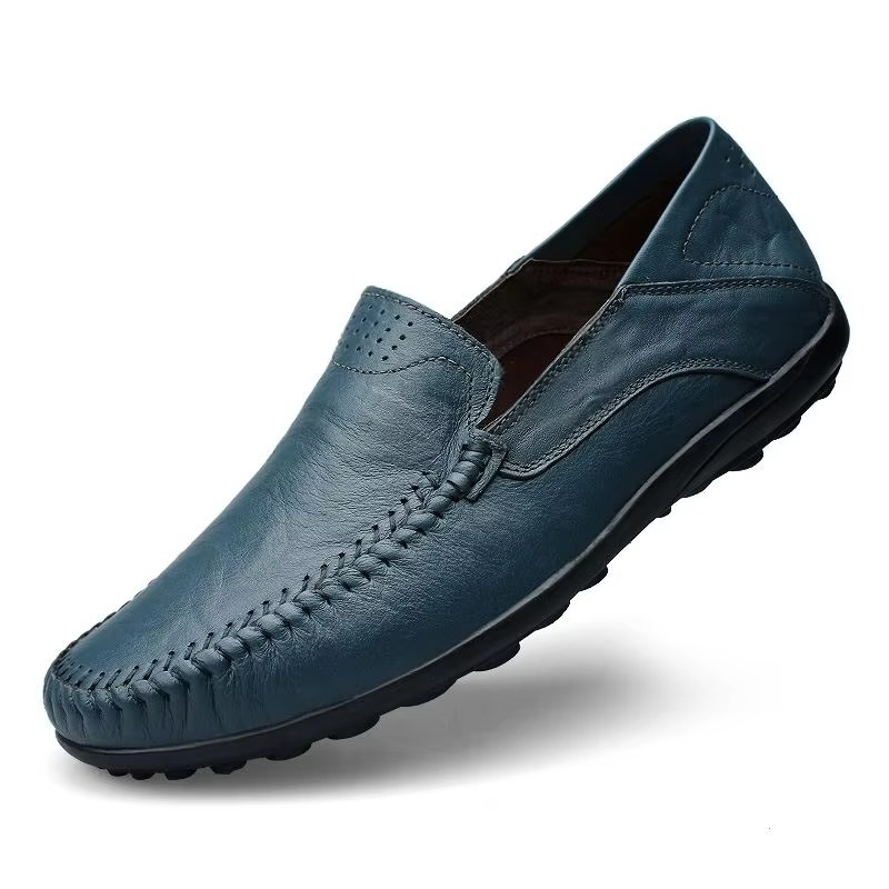 Mocassins cuir véritable homme slip-on style italien respirant