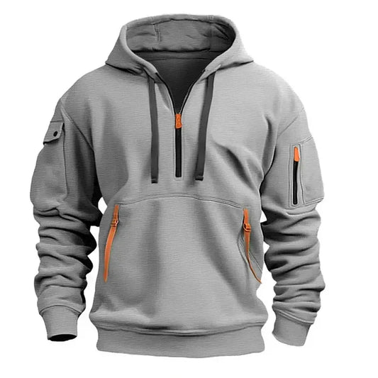 Sweatshirt homme - capuche - demi-zip - sport - entraînement