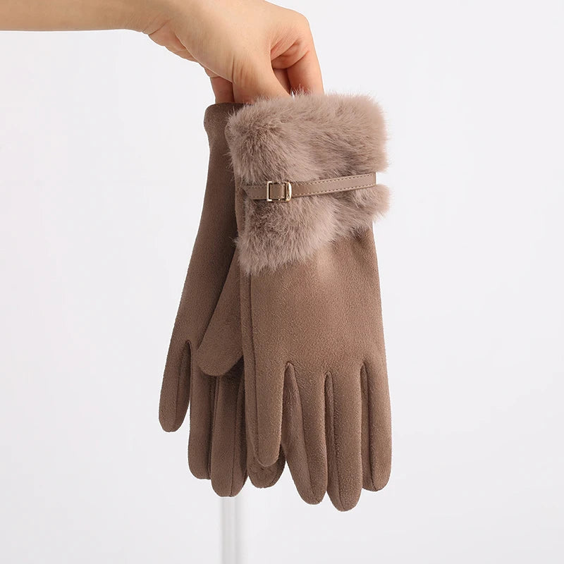 Gants hiver femme | Maille chaude, doublure polaire | Tactiles, coupe-vent
