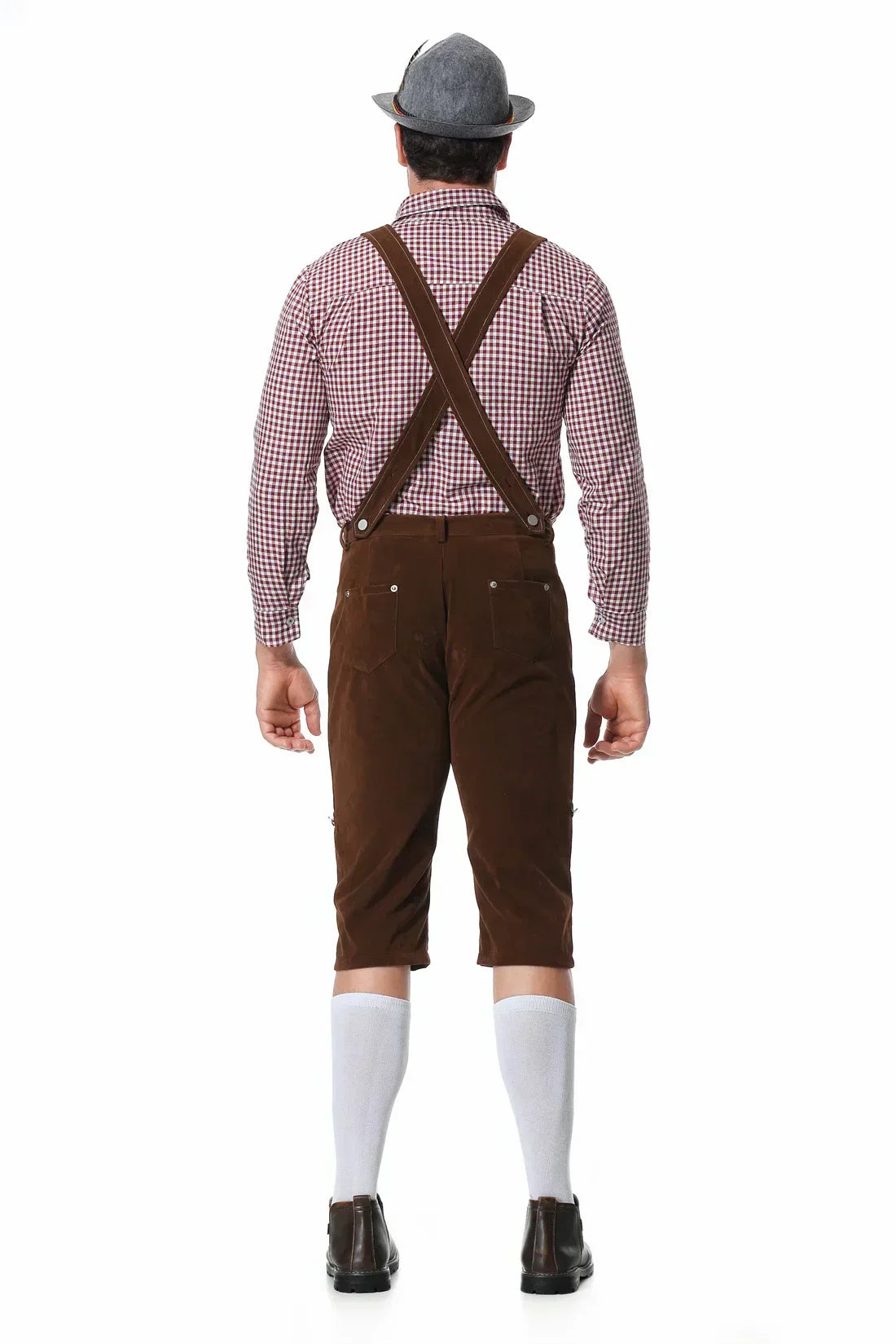 Traditionelle Herrenhose mit Hosenträgern - Leder - Bereit für das Oktoberfest