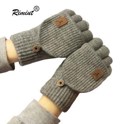 Gants tricotés sans doigts écran tactile hiver homme femme