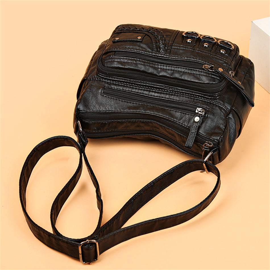 Sac à Main Vintage Cuir Femme | Isabella, Marron et Noir
