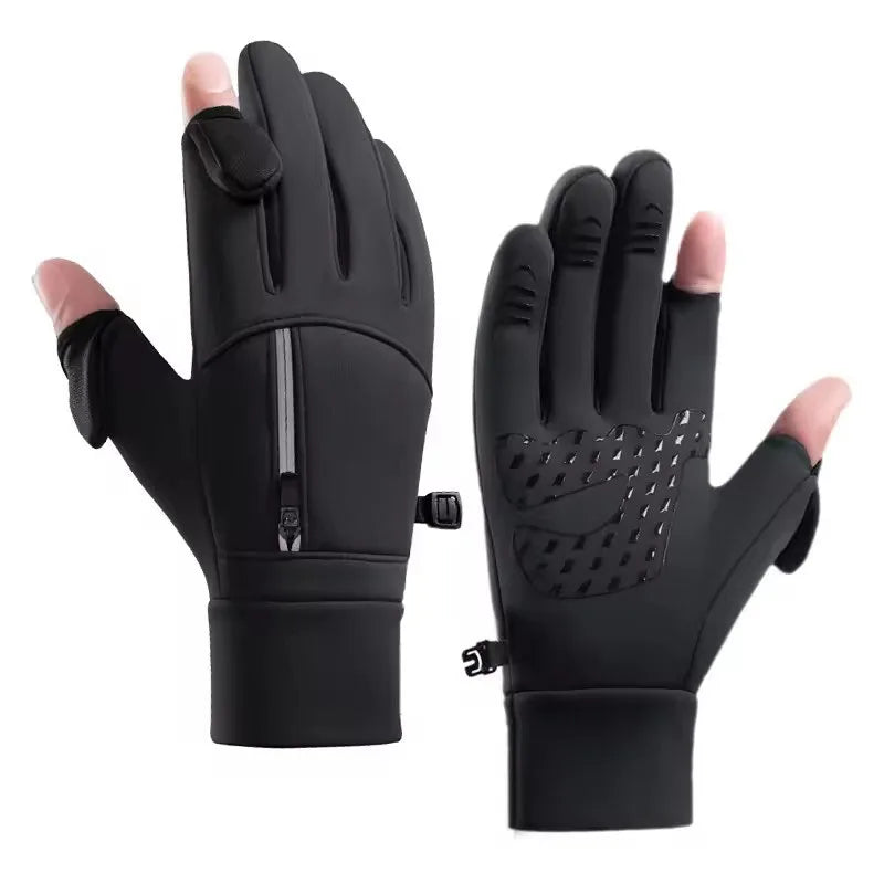 Gants hiver femme maille tactile coupe vent antidérapants noir