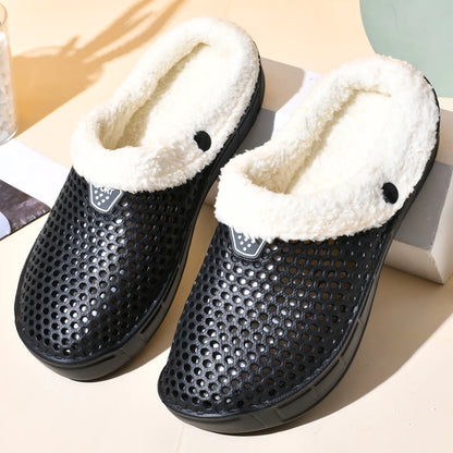 Chaussons femme hiver mules fourrées chaudes semelle épaisse EVA