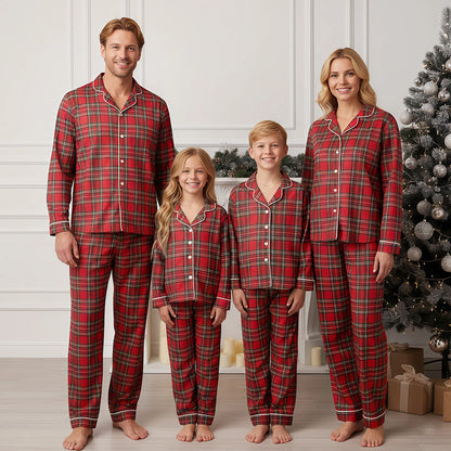 Pyjama Noël famille assorti carreaux rouge adulte enfant bébé
