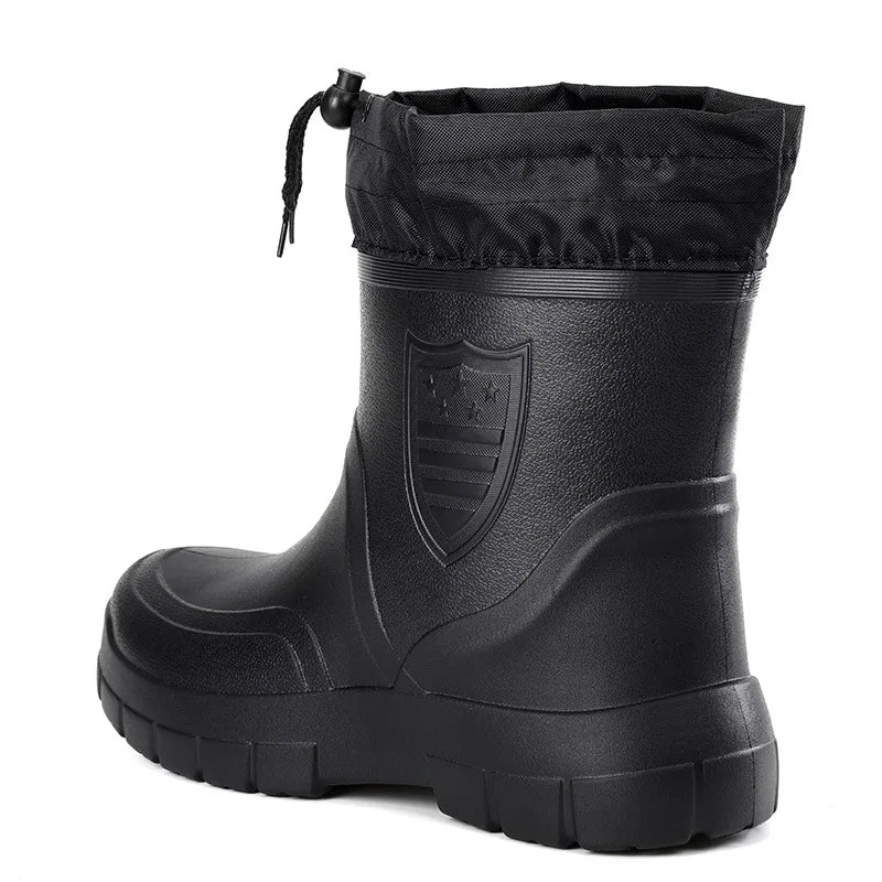 Bottes de pluie homme imperméables légères talon bas slip-on