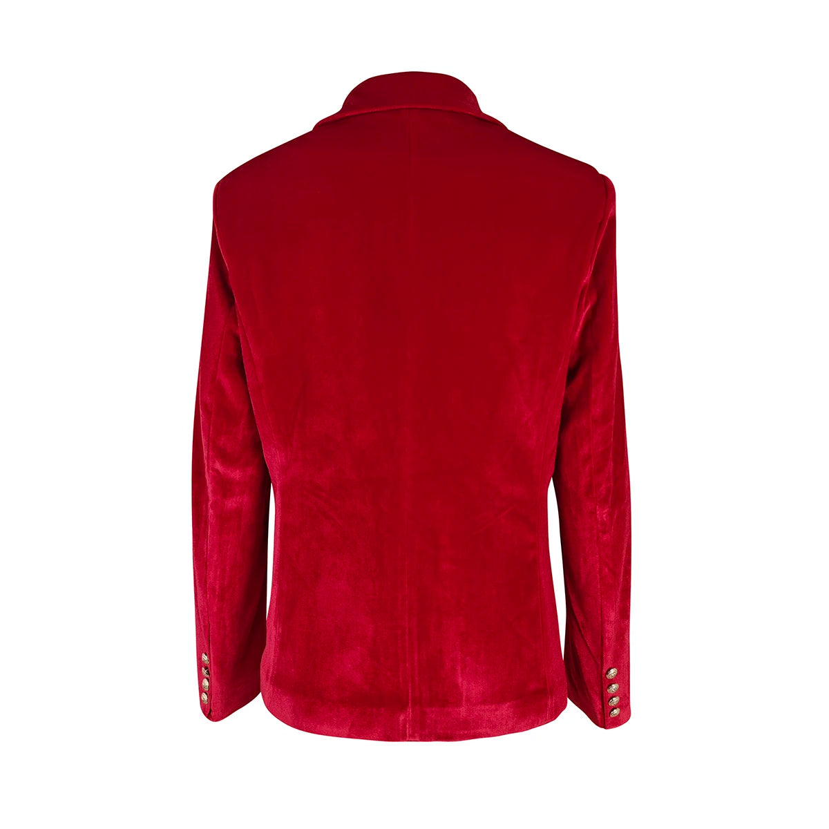 Blazer velours femme cintré avec col cranté et bouton doré