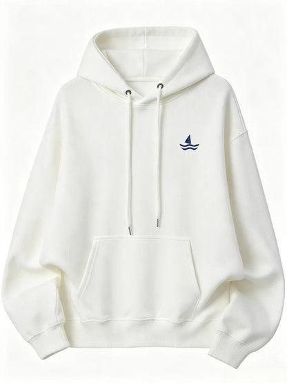 Sweat à capuche oversize brodé unisexe manches longues motif animal