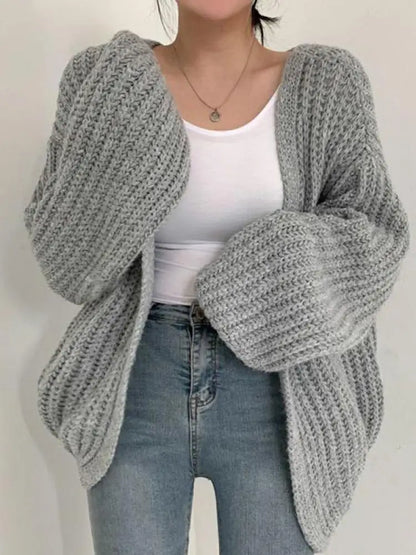 Cardigan femme vintage manches lanternes style Y2K Harajuku streetwear