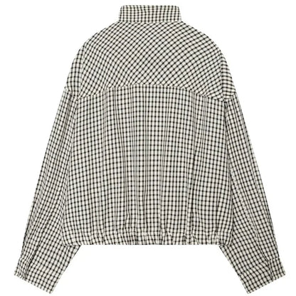 Veste Bomber Femme | Oversize, Manches Longues | Carreaux