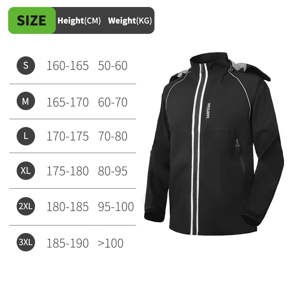 Veste imperméable moto unisexe avec pantalon pluie et bandes réfléchissantes