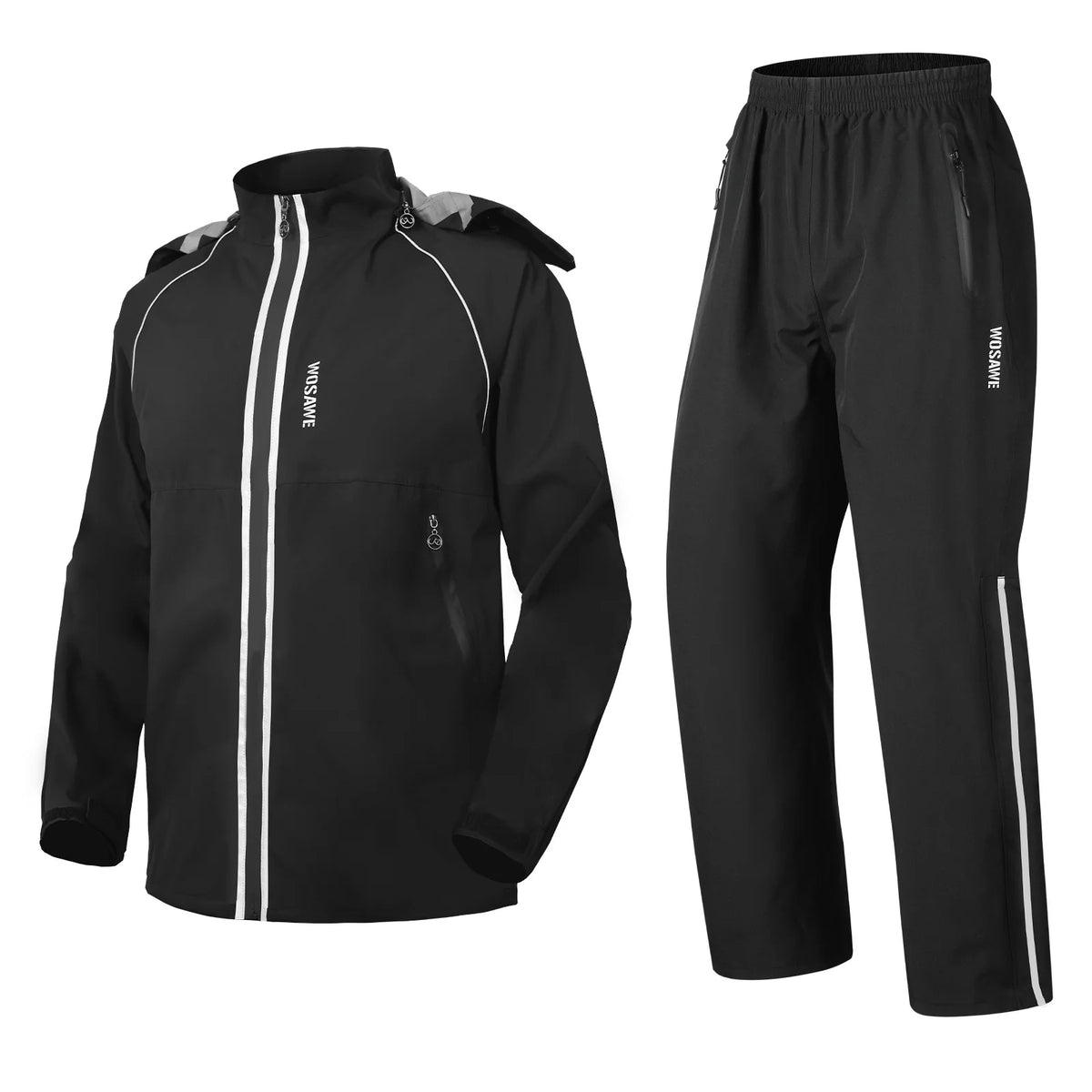 Veste imperméable moto unisexe avec pantalon pluie et bandes réfléchissantes