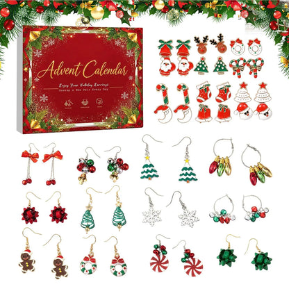 Calendrier de l avent bijoux boucles d oreilles femme Noël 24 jours