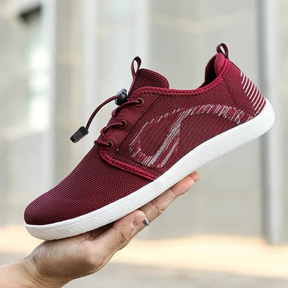 Baskets homme maille respirante sans lacets, semelle coussinée légère
