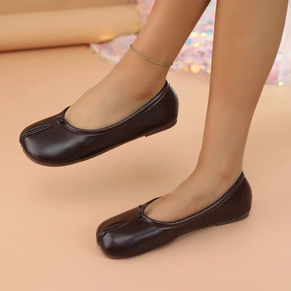 Ballerines Tabi pour femmes | Orteils séparés, cuir doux, chaussures plates brillantes