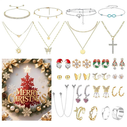 Calendrier de l'avent bijoux femme 25 jours coffret cadeau Noël