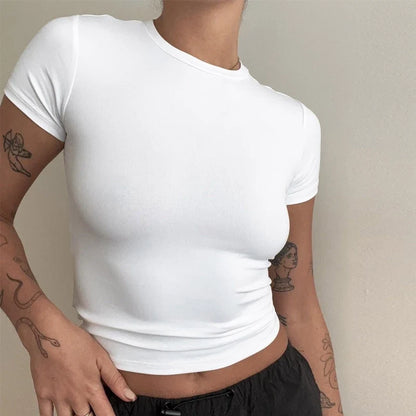 T-shirt Femme | Manches Courtes, Coupe Ajustée | Y2K, Filet
