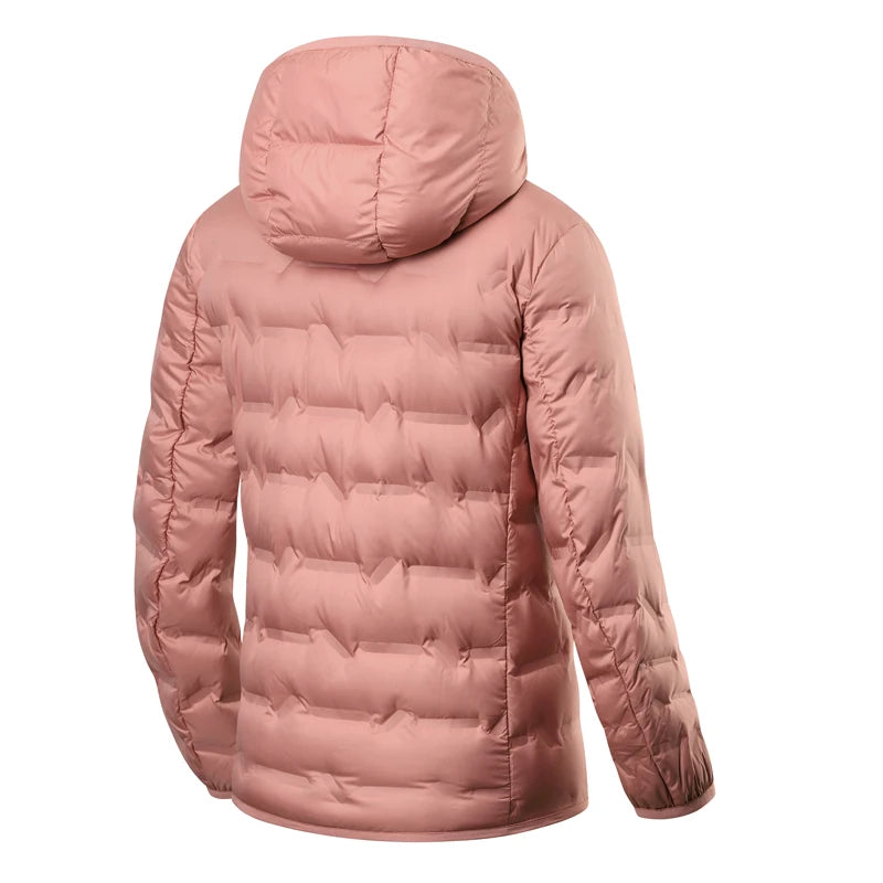Doudoune légère femme hiver en duvet d'oie blanc, coupe vent et isolante