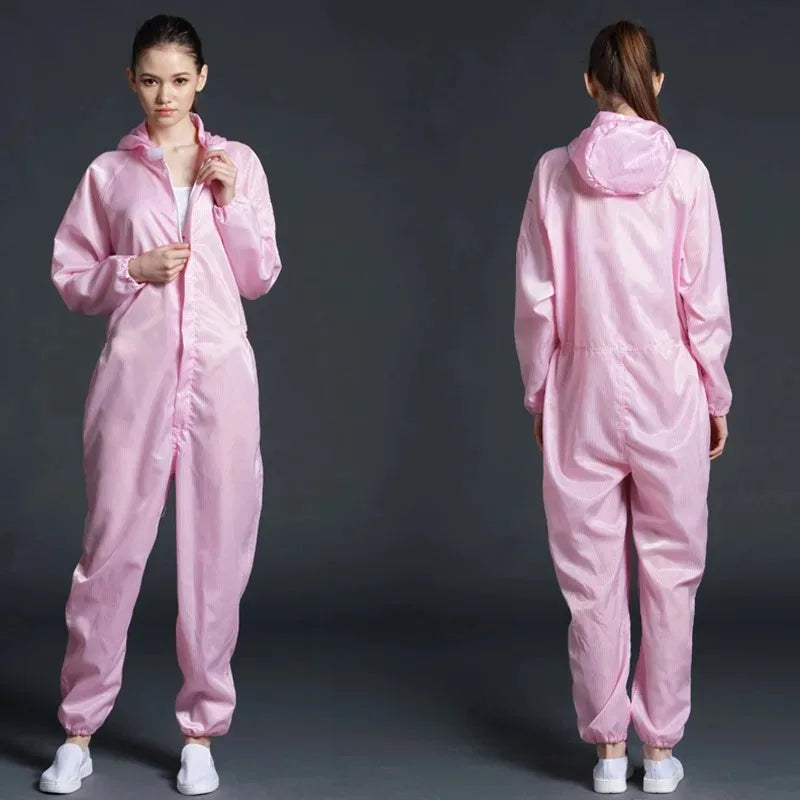 Combinaison de protection unisexe avec capuche, antistatique et anti poussière
