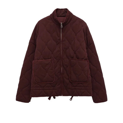 Veste de Transition Femme | Peplum Léger, Col Montant