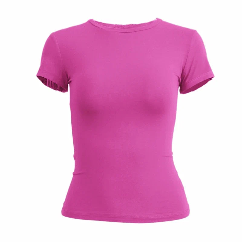 T-shirt Femme | Manches Courtes, Coupe Ajustée | Y2K, Filet