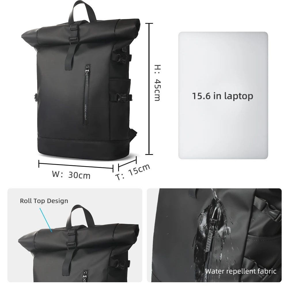 Sac à dos ordinateur imperméable USB homme avec compartiment 15,6 pouces