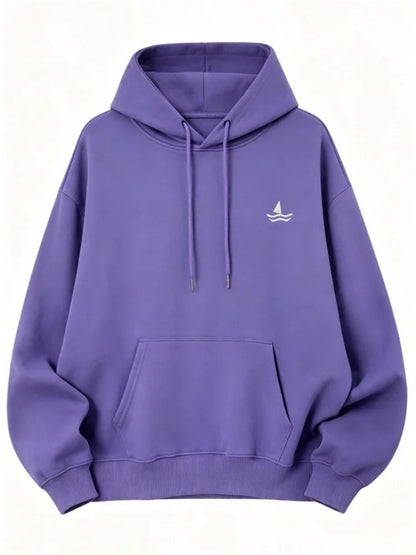 Sweat à capuche oversize brodé unisexe manches longues motif animal