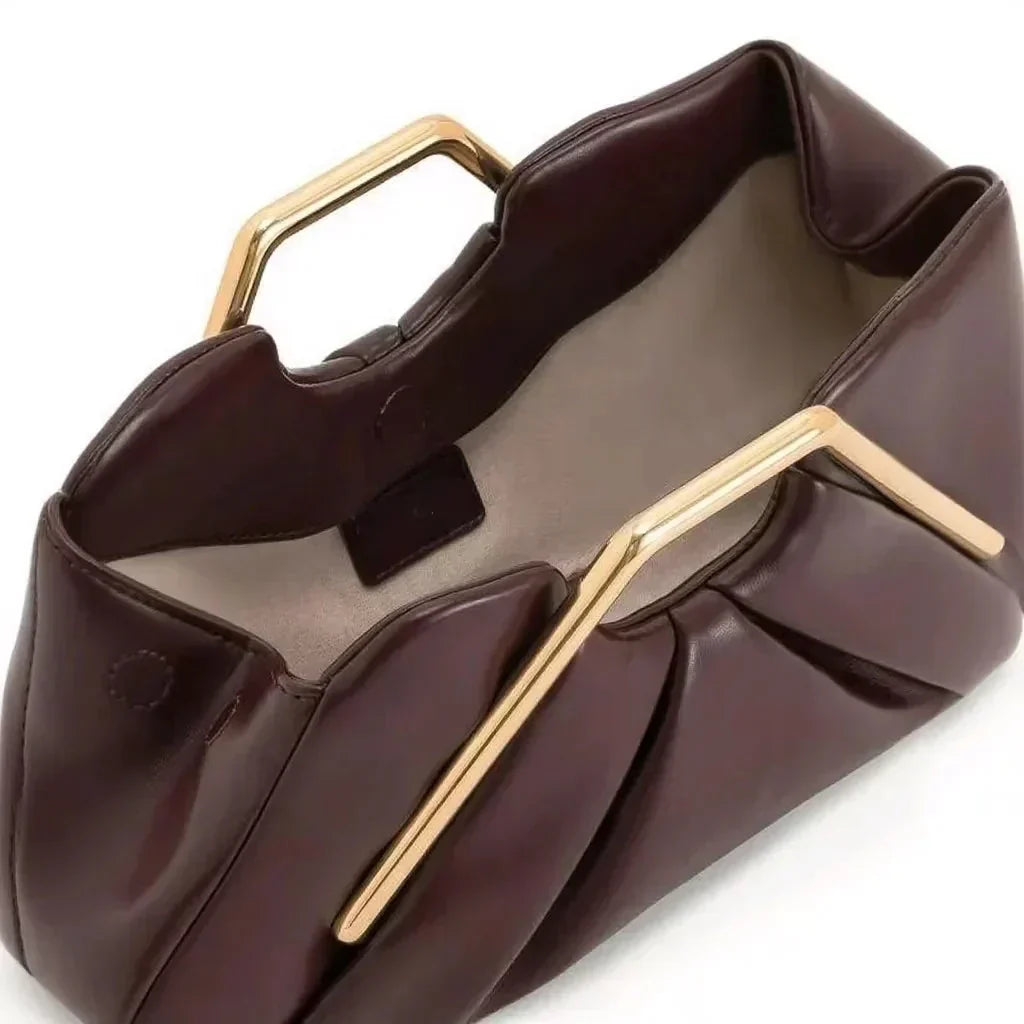 Pochette Femme | Silhouette Pliée, Poignée Doré