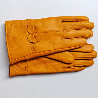 Gants cuir agneau femme avec doublure laine, cuir véritable