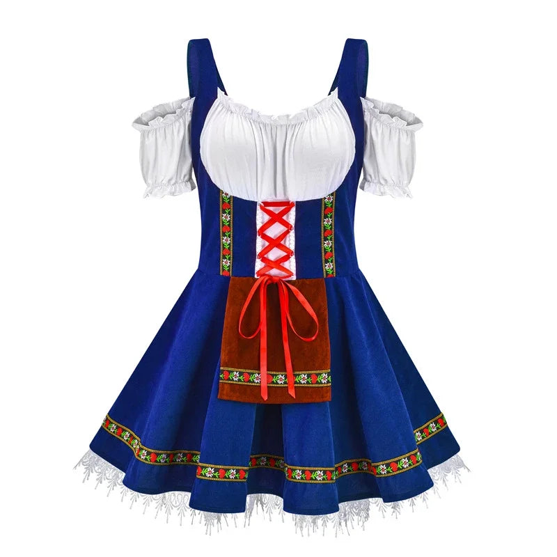 Robe Mini Dirndl Femme - Tissu Léger - Élégante Mode Trachten Oktoberfest